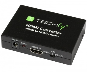 Techly HDMI audio extractor RCA R/L SPDIF Toslink 2.0 CH / 5.1 CH