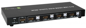 Techly 4-port HDMI/USB KVM switch 4x1 cu audio