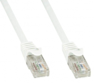 TechlyPro Cablu patch cord RJ45 Cat6 U/UTP 10m alb 100% cupru