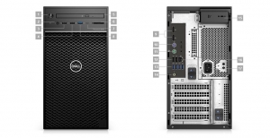 Server Tower Dell Precision 3640 Intel Core i7-10700 16GB(2x8) UDIMM DDR4 256GB SSD 2TB HDD Nvidia Quadro P1000 4GB Windows 10Pro