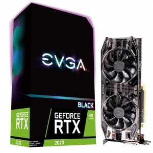 Placa Video EVGA GeForce RTX 2070 Black GAMING, 8GB GDDR6, Dual HDB Fans