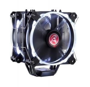 Raijintek Leto Pro CPU Cooler, black, white LED - 2x120mm