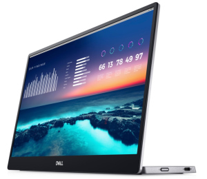 Monitor Portabil Dell IPS LED 14 inch P1424H Full HD (1920 x 1080) DisplayPort (Argintiu)