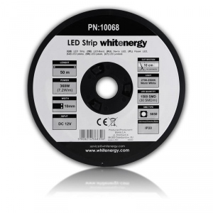 WE banda LED flexibila 50m | 5050 | 7.2W/m | 12V DC | alb cald