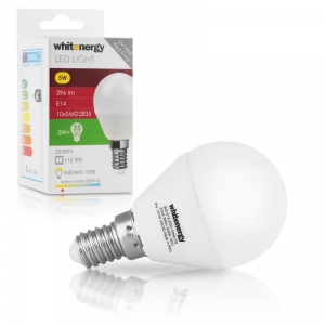 Whitenergy bec LED | E14 | 10 SMD 3528 | 5W | 230V | alb rece| sfera B45