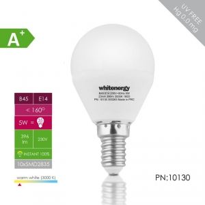 Whitenergy bec LED | E14 | 10 SMD 3528 | 5W | 230V | alb rece| sfera B45
