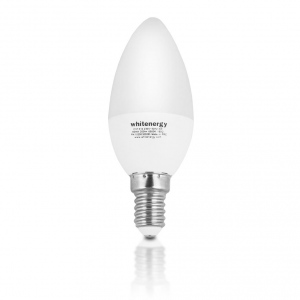 Whitenergy bec LED | 8xSMD2835| C37 | E14 | 7W | 230V |alb cald| laptos x10