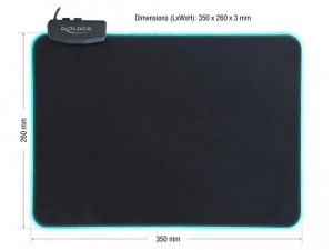 Delock Mouse Pad 350 x 260 x 3mm  RGB Illumination