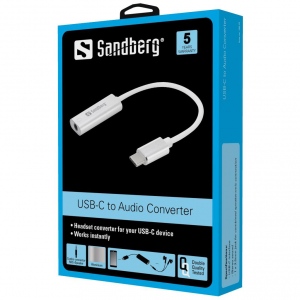 Sandberg adaptor audio USB-C