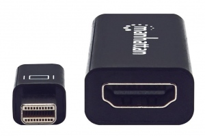 Manhattan Adapter cable Mini DisplayPort to HDMI M/F 1080p Full HD 15cm black