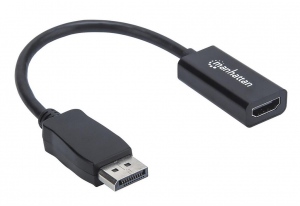 Manhattan Adapter cable DisplayPort DP to HDMI M/F 1080p Full HD 15cm black
