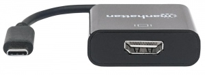 Manhattan USB-C 3.1 to HDMI M/F adapter converter 1080p 4K black