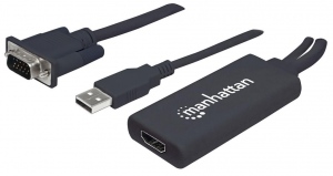 Manhattan VGA and USB audio to HDMI M/F converter adapter 1080p black