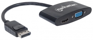 Manhattan DisplayPort DP to HDMI/VGA adapter converter M/F passive black