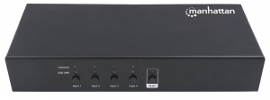 Manhattan 4-port HDMI/USB KVM switch 4x1 with USB cables included black