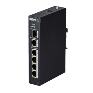 Switch POE Dahua PFS3106-4P-60; 4x10/100 Base-T (PoE power supply); 1x10/100/1000 Base-T, 1x100/1000 Base-X