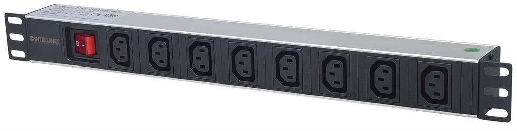 Intellinet Power strip rack 19-- 1U 110V - 250V/10A 8x C13 sockets 2m power cord