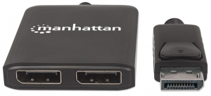 Manhattan 2-port AV DisplayPort splitter 1x2 with MST hub 4K@30Hz