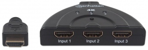 Manhattan comutator cu 3-porturi AV HDMI 3x1 4K@60Hz alimentare USB