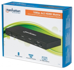 Manhattan Matrix HDMI AV switch splitter 4x2 1080p 3D IR remote control