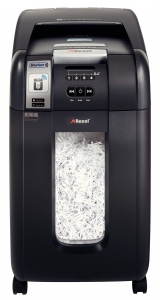 Distrugator automat documente AUTO+ 300X SmarTech, 300 coli, P4, cross-cut (tip confeti) Rexel 