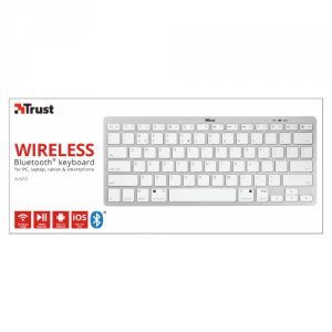 Tastatura Wireless TRUST Nado Bluetooth, Alba