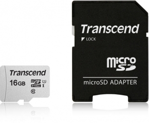 Card De Memorie Transcend 16GB Clasa 10 UHS-I U1 + Adaptor Silver