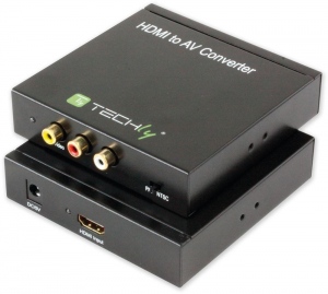 Techly Convertor adaptor HDMI pentru RCA Composite video + audio stereo L/R F/F