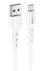 Cablu Date si Incarcare USB la Lightning Blue Power BDU01 Novel, 1 m, 2.4 A, Alb 
