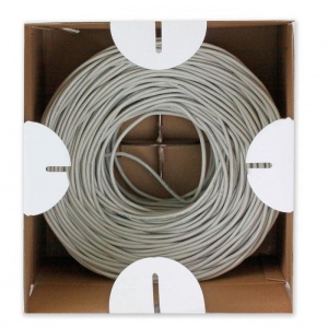 TechlyPro UTP Cat5e bulk cable 4x2 solid 100% copper 305m box gray