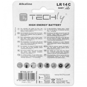 Techly Baterii alcaline 1.5V C R14 2 bucÄƒÈ›i