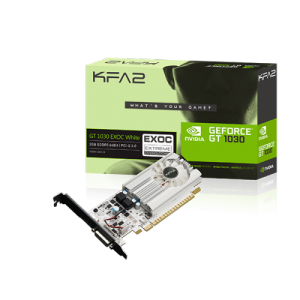 Placa Video KFA2 GT 1030 Ex white LP, 2 GB GDDR5, SINGLE FAN, HDMI, DVI-D