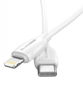 Cablu Date si Incarcare USB Type-C la Lightning Blue Power B1BX19, 1 m, 3A , Alb  