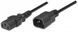 Manhattan Extension power cable IEC320 C14 to C13 10A 1m black