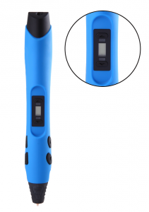 Free form 3D printing pen for ABS/PLA filament, LED display, blue color