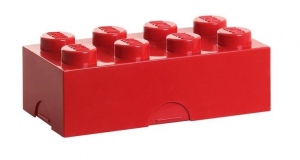Lunchbox klocek LEGOÂ® z 8 wypustkami (Bright Red)