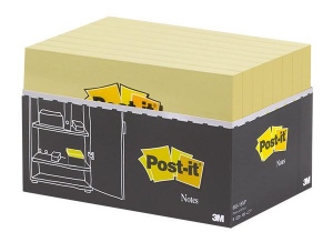 Self-adhesive Pad POST-ITÂ® (655Y-16 VP), 127x76mm, 16x100 sheets, yellow, 2 pads