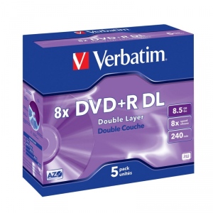 BLANK  DVD+R Verbatim DL 8X 8.5GB   JC MATT SILVER 