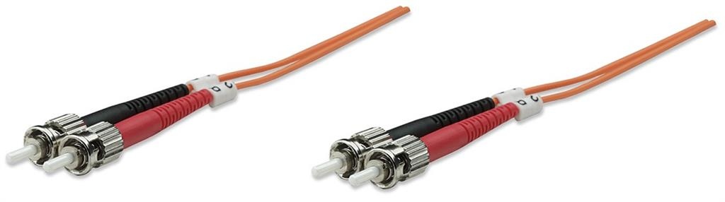 Intellinet Fiber optic patch cable ST-ST duplex 10m 50/125 OM2 multimode