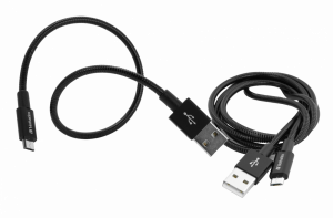 MICRO B USB CABLE SYNC & CHARGE 100CM BLACK + MICRO B USB CABLE SYNC & CHARGE 30CM BLACK 