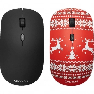 Mouse Wireless Canyo Optical + Cover(Jersey Red), Black