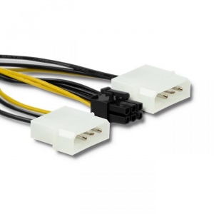 Qoltec cablu adaptor 2x MOLEX female | PCI-E 6 pin | 15cm