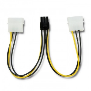 Qoltec cablu adaptor 2x MOLEX female | PCI-E 6 pin | 15cm