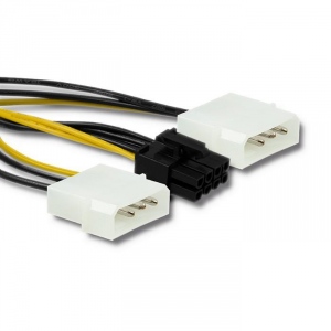 Qoltec cablu adaptor 2x MOLEX female | PCI-E 8 pin | 15cm