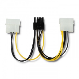 Qoltec cablu adaptor 2x MOLEX female | PCI-E 8 pin | 15cm