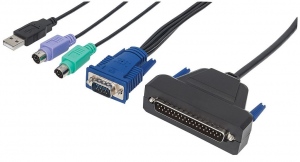Intellinet 1-Port KVM VGA/USB/PS2 cable for KVM LCD console 1.8m