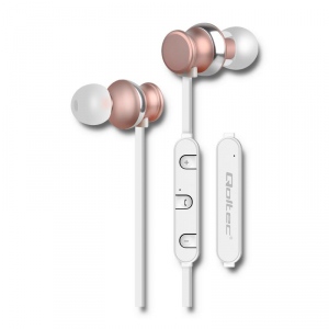 Casti Qoltec In-ear Wireless with microphone White 50823