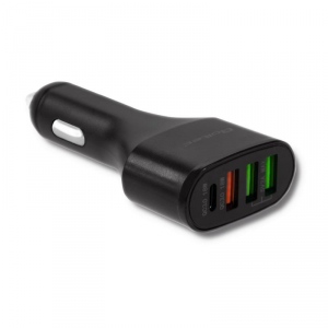 Qoltec Universal  car charger 12V-24V | 51W | 5V | USB-C+USB QC3.0 | 2xUSB Smart