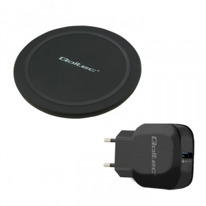 Qoltec Induction Wireless Charge RING + AC adapter Quick Charge | 10W