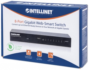 Switch Intellinet Gigabit 8x RJ45, VLAN, QoS, Web Smart, Desktop, Metal Case
